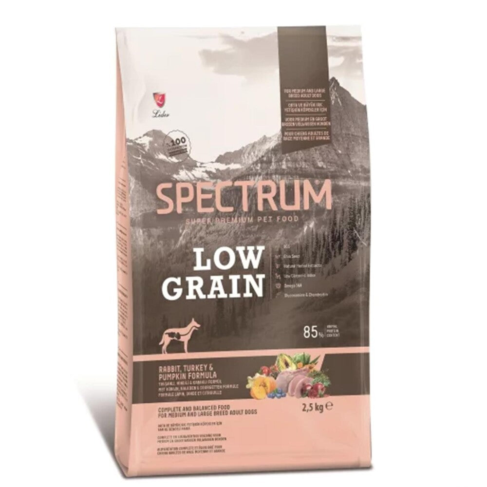 Spectrum Tavşanlı Hindili Ve Balkabaklı Orta Ve Büyük Irk Düşük Tahıllı Yetişkin Köpek Maması 2.5 KG | SRC: Barcode: 8698995030304